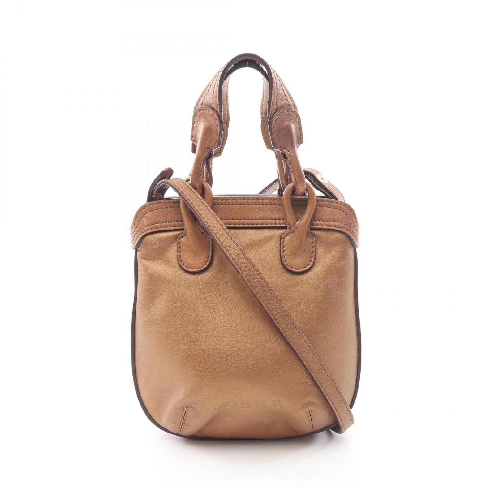 ロエベ LOEWE ハンドバッグ フィエスタ 2WAY ブラウン レザー 2wayショルダー レディース Used B
