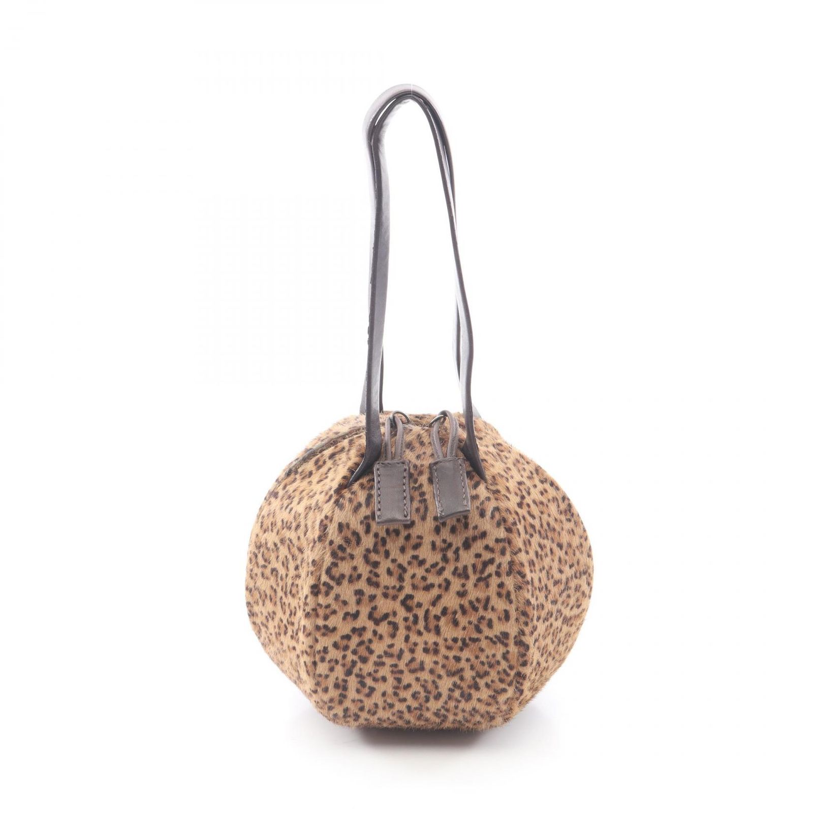 ボッテガヴェネタ BOTTEGA VENETA ハンドバッグ レオパード ブラウン レザー レザー ハンドバッグ レディース Used B