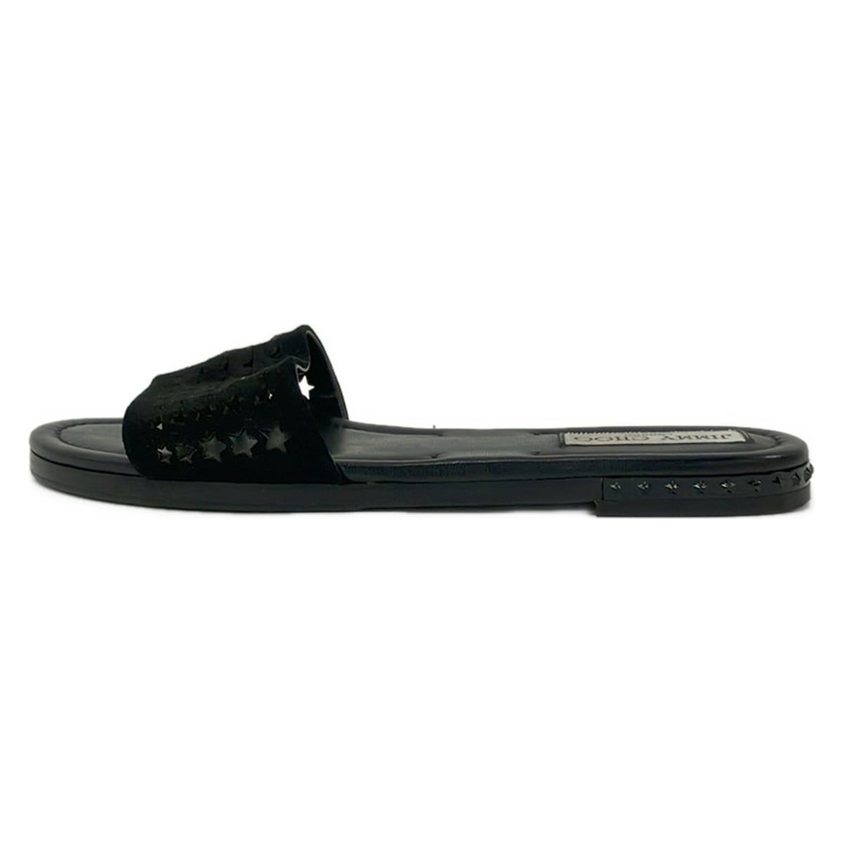 JIMMY CHOO(ジミーチュウ) ミュール 35 1/2 レディース - 黒 スター(星)/アウトソール張替済 レザー