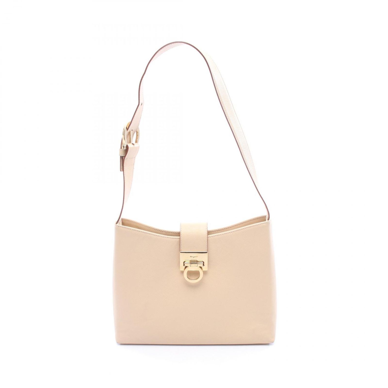 レディース Salvatore Ferragamo 本革 ワンショルダー バッグ ベージュ