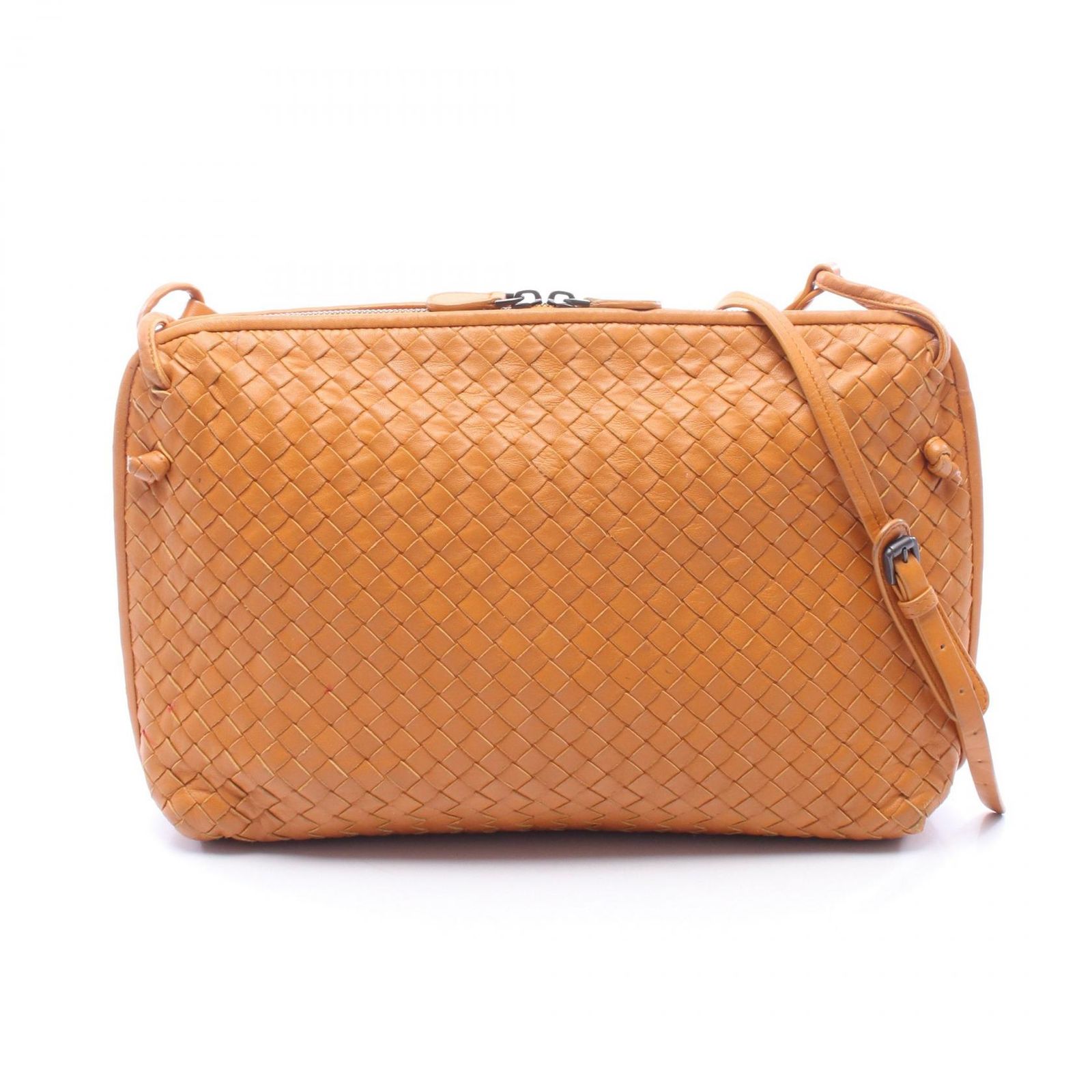 ボッテガヴェネタ BOTTEGA VENETA ショルダーバッグ イントレチャート ブラウン レザー イントレチャート ショルダーバッグ レディース Used B
