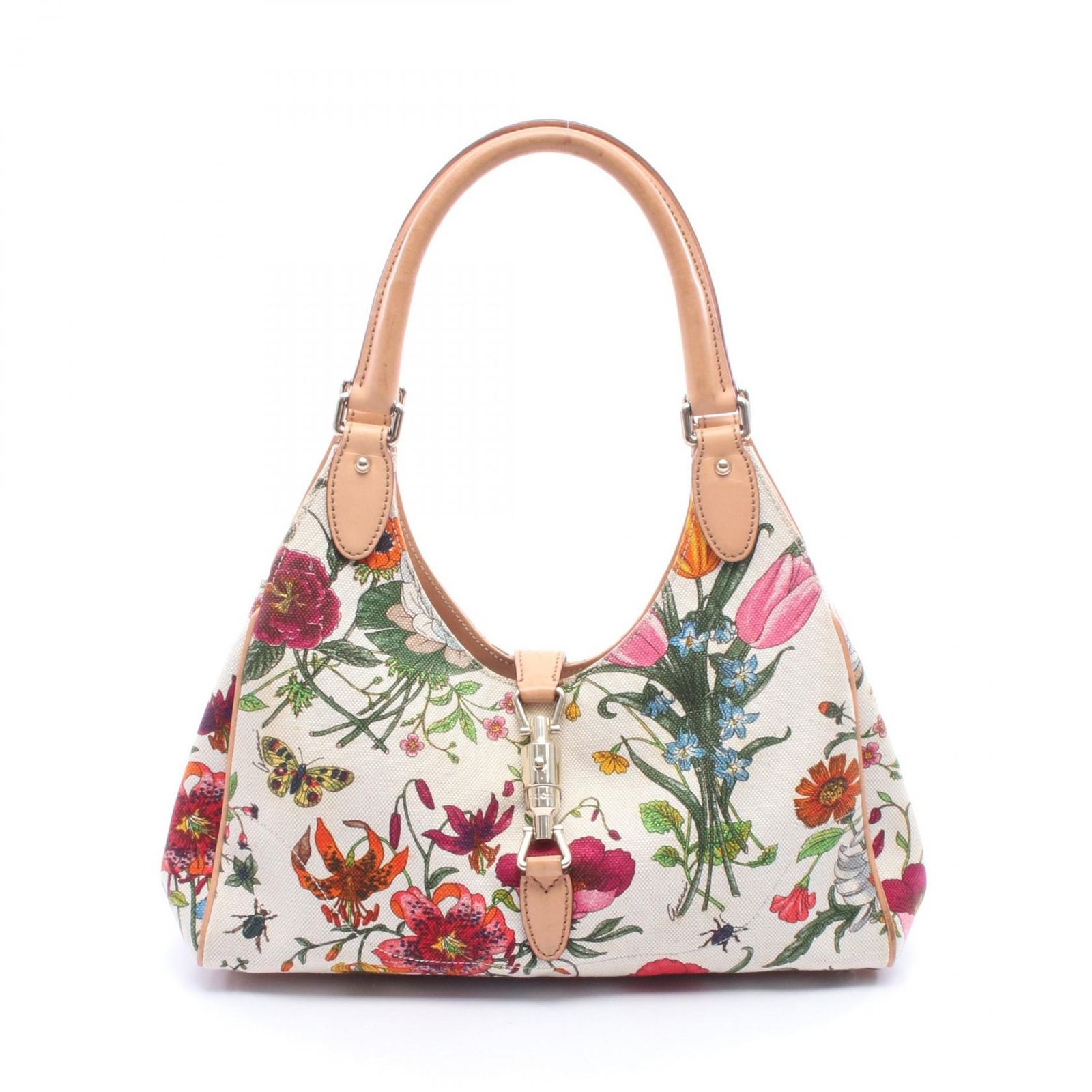 グッチ GUCCI ショルダーバッグ ニュージャッキー 145819 マルチ キャンバス レザー ニュージャッキー フローラ ショルダーバッグ レディース Used B