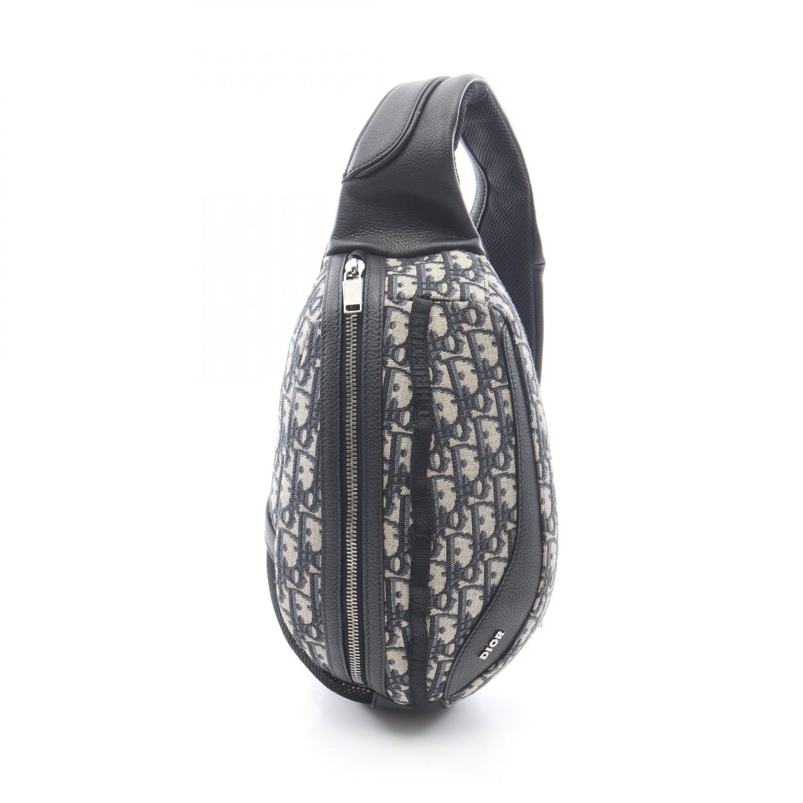ディオール Dior ウエストバッグ ボディバッグ SCARAB スカラベ オブリーク ベージュ/ネイビー キャンバス レザー オブリーク ボディバッグ メンズ Used A