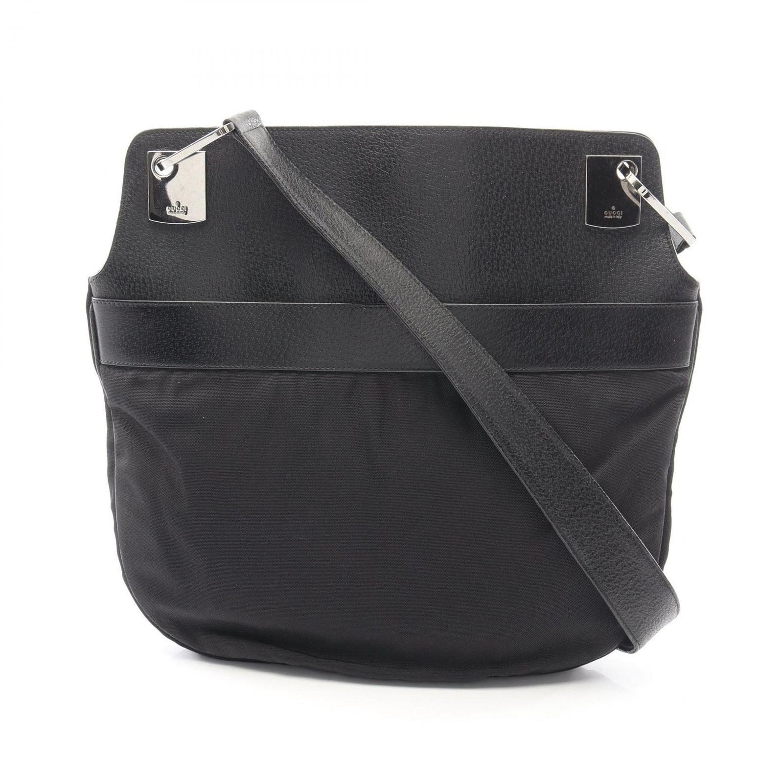 グッチ GUCCI ショルダーバッグ 001・3307 ブラック ナイロン レザー 