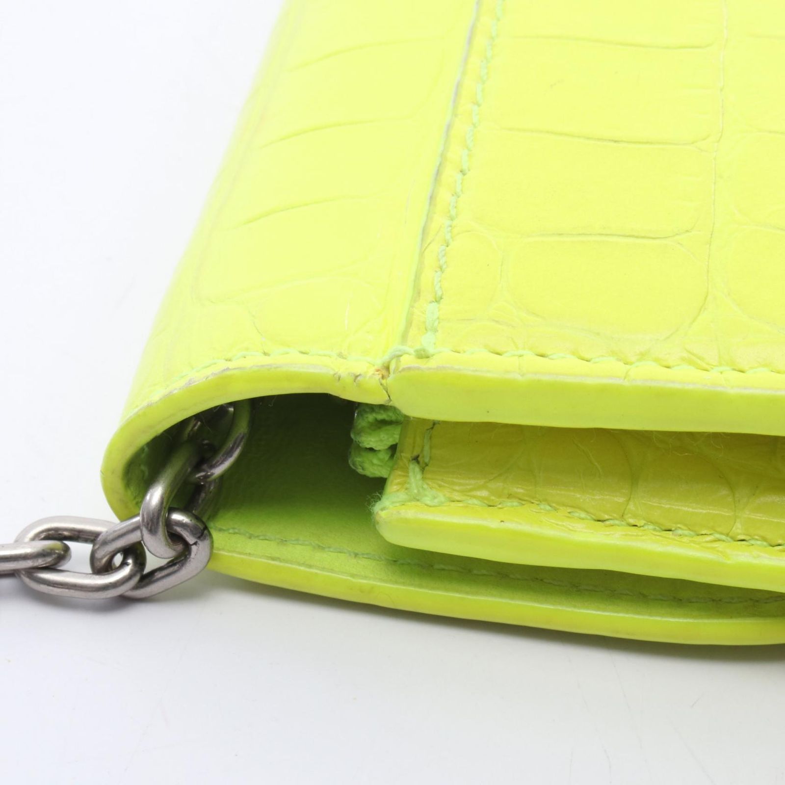 バレンシアガ ゴシップ 斜め掛け チェーンショルダーバッグ 679863 レザー クロコ型押し レディース BALENCIAGA 【1-0251087】 BALENCIAGA - バレンシアガ ゴシップ 斜め掛け チェーンショルダー