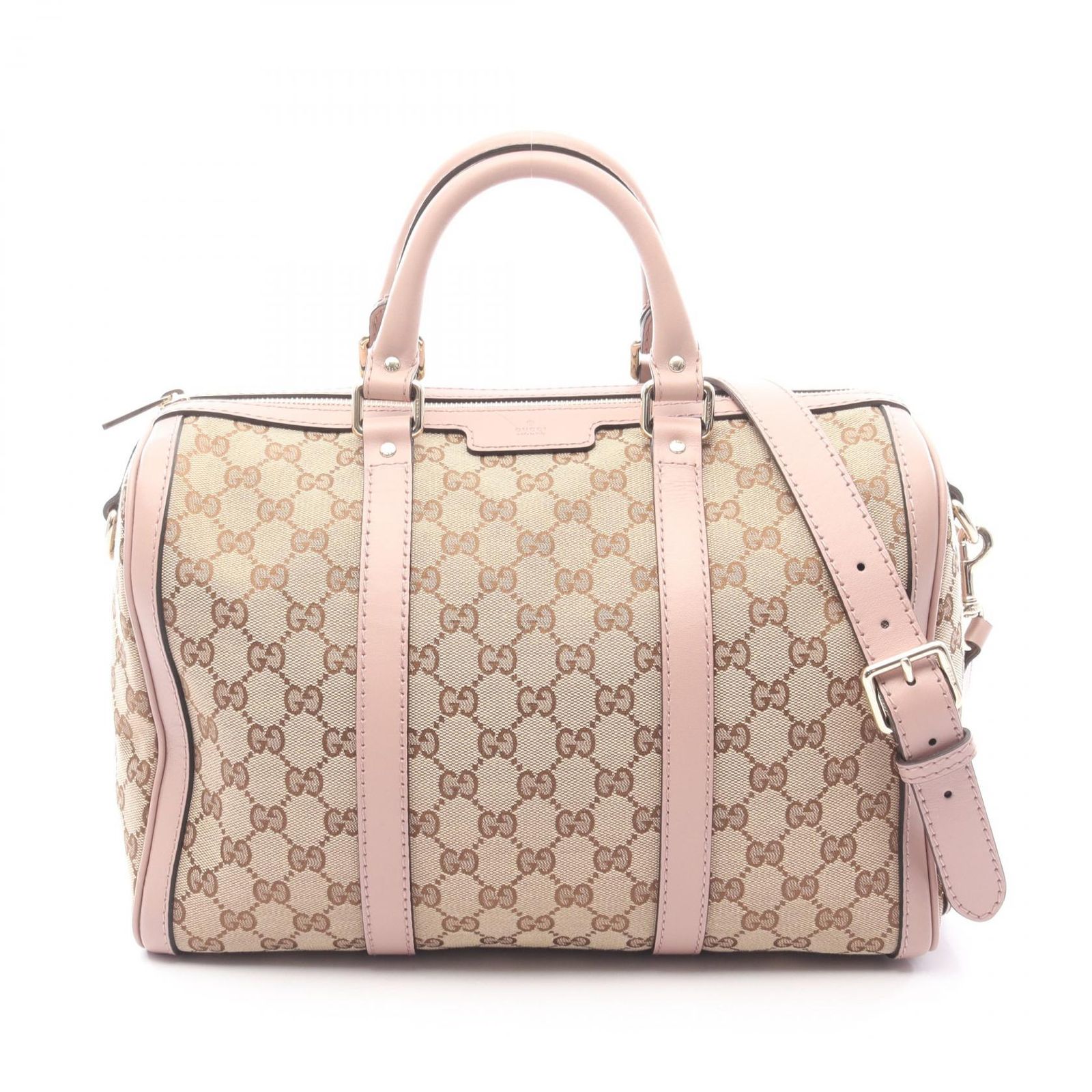 グッチ GUCCI ハンドバッグ ウェビングライン GGキャンバス 2WAY 247205 ベージュ キャンバス レザー ミニボストン レディース Used A