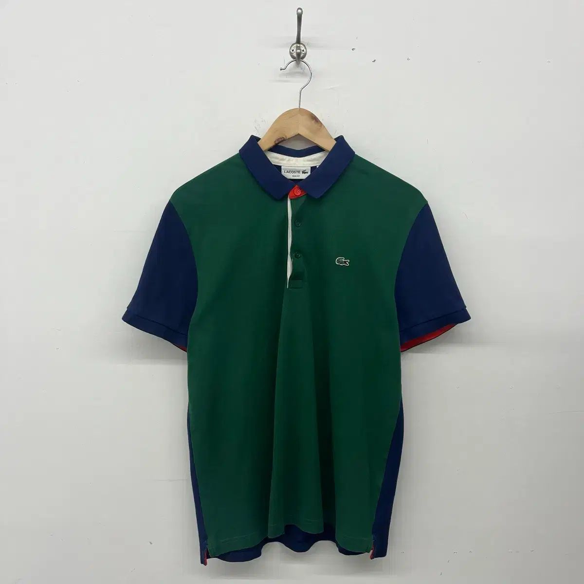 LACOSTE ラコステ カラーブロック 半袖 ポロTシャツ メンズL