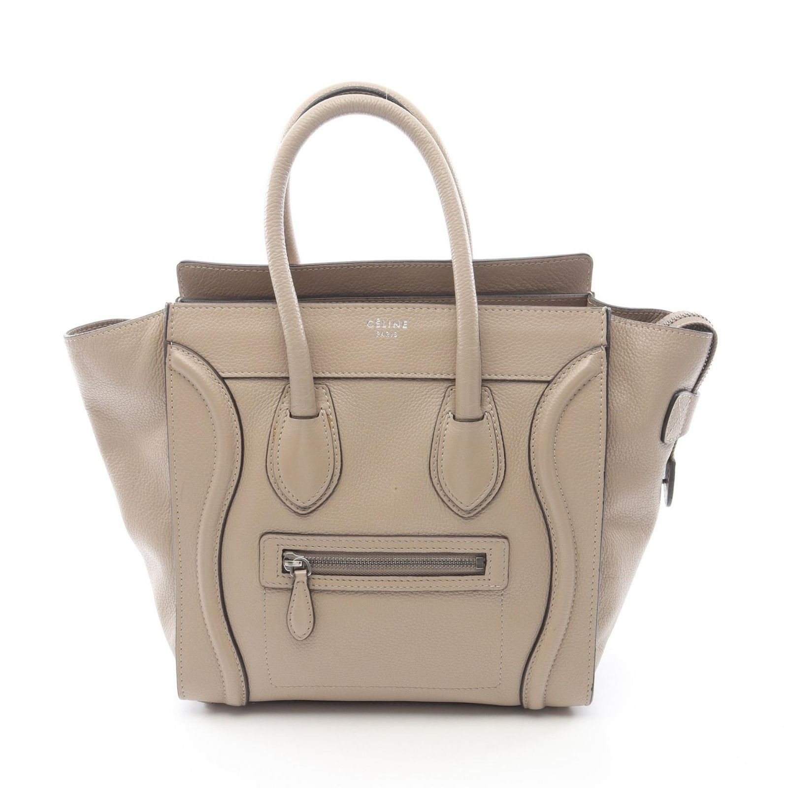 セリーヌ CELINE トートバッグ ラゲージ マイクロショッパー ベージュ レザー ラゲージ マイクロ ショッパー レディース Used B