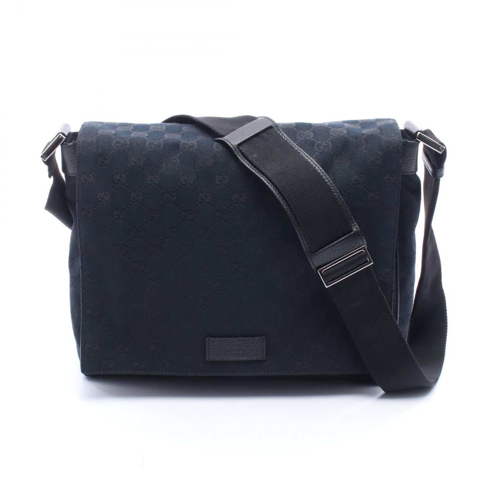 グッチ GUCCI ショルダーバッグ GGキャンバス 146236 ブラック キャンバス レザー ショルダーバッグ レディース Used A