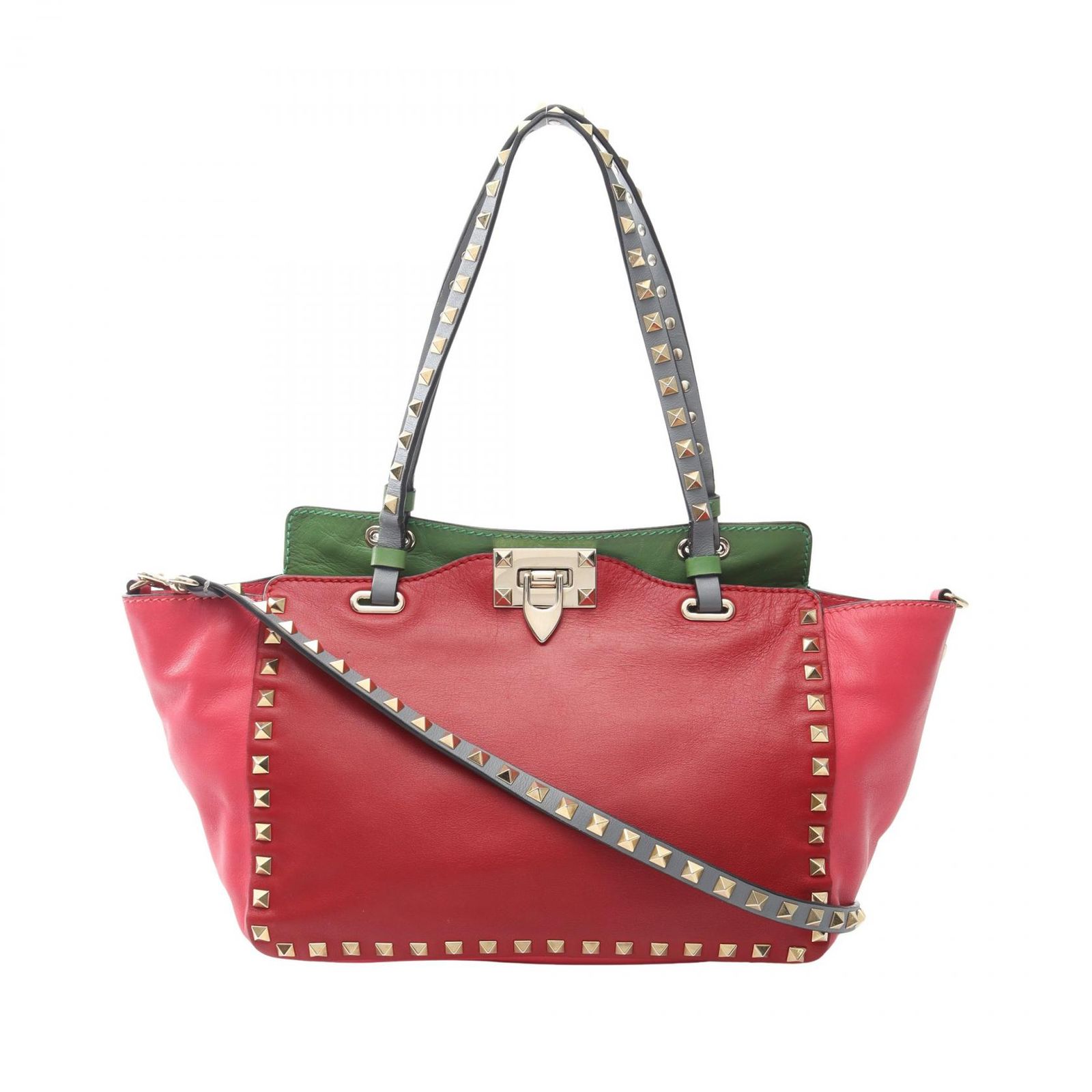 ヴァレンティノ・ガラヴァーニ Valentino Garavani ハンドバッグ ロックスタッズ 2WAY マルチ レザー ロックスタッズ 2wayショルダー レディース Used B