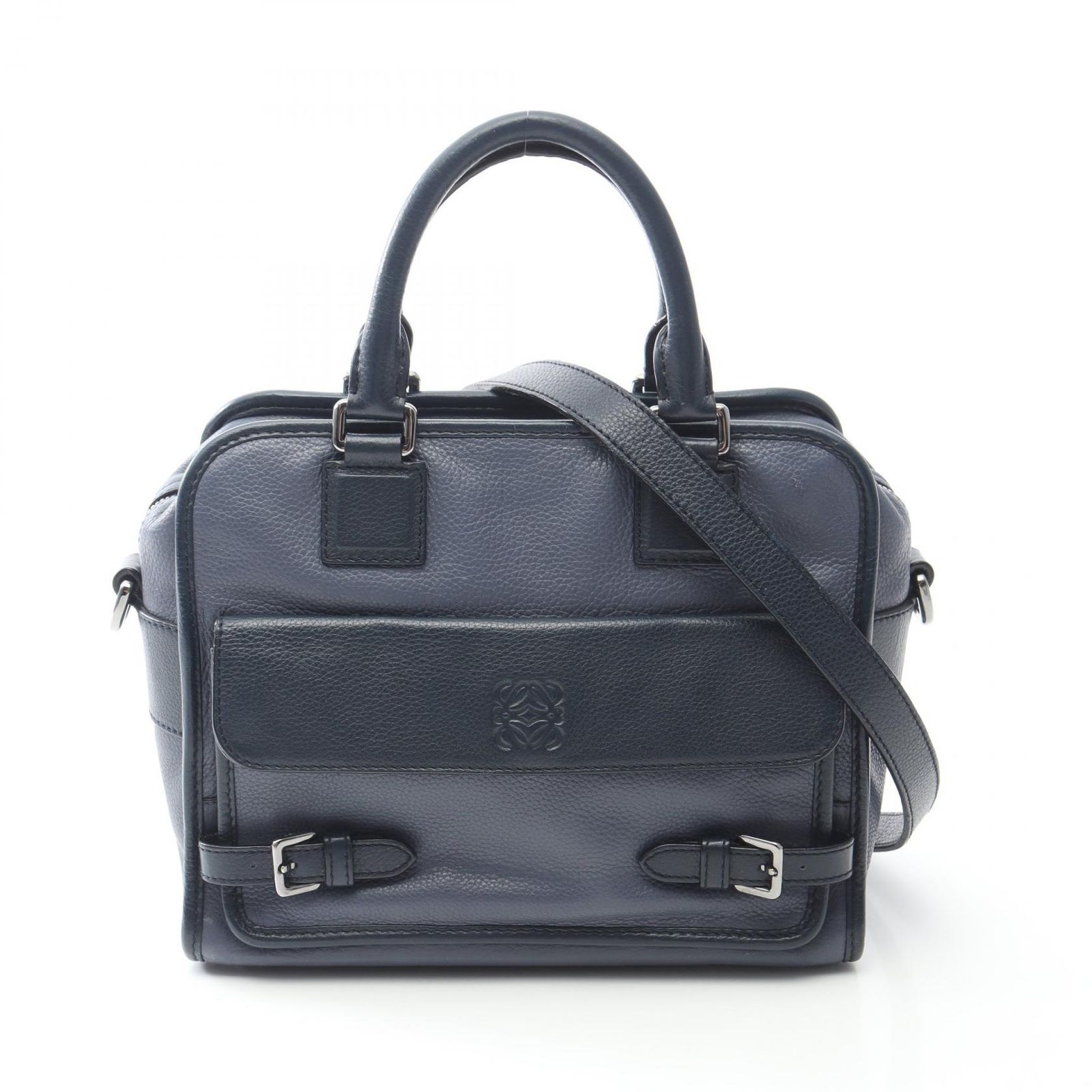 ロエベ LOEWE ハンドバッグ クルス 2WAY ダークブルー レザー クルス 2wayショルダー レディース Used B