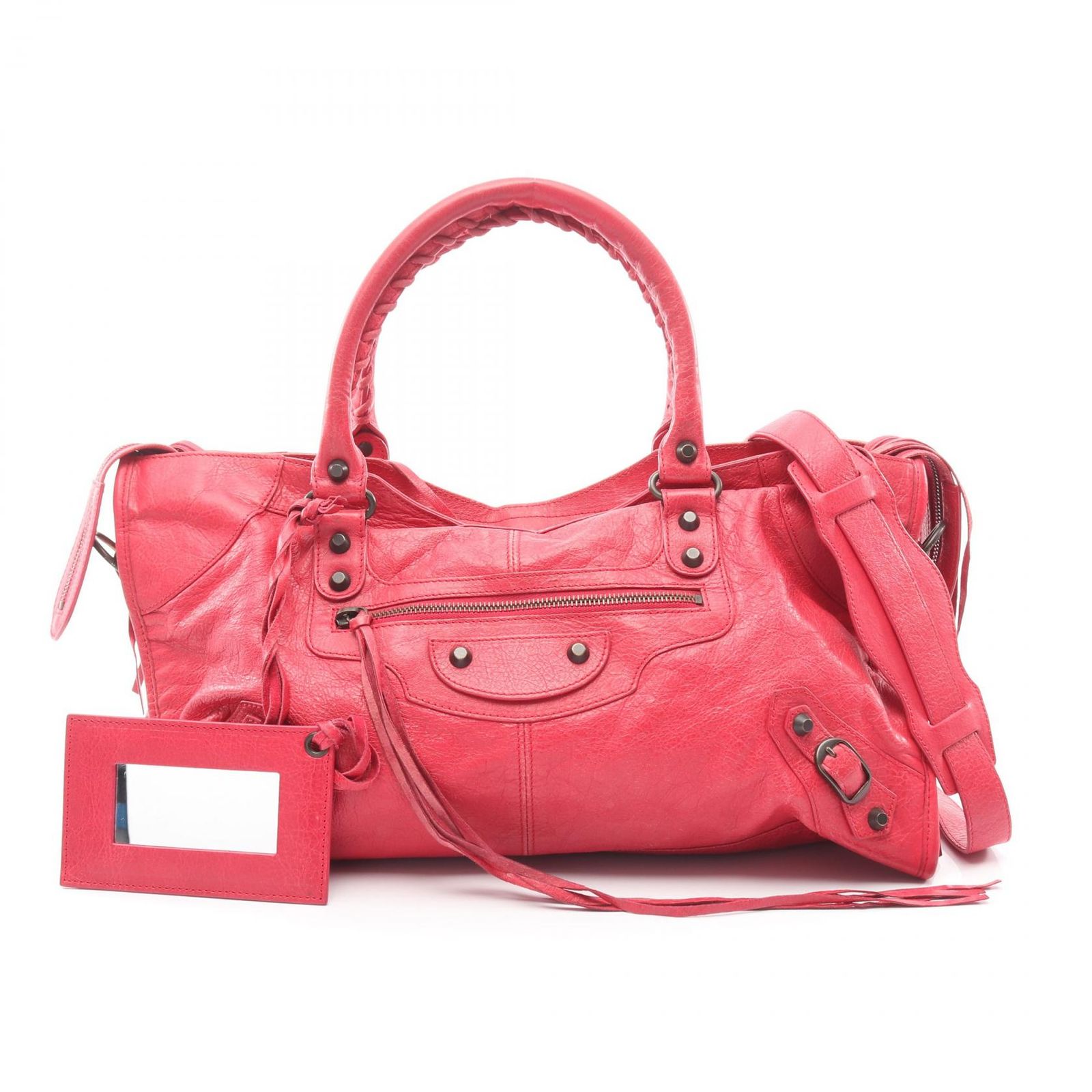 バレンシアガ BALENCIAGA ハンドバッグ ザ パートタイム 2WAY レッド レザー ザ・シティ ミディアム レディース Used B