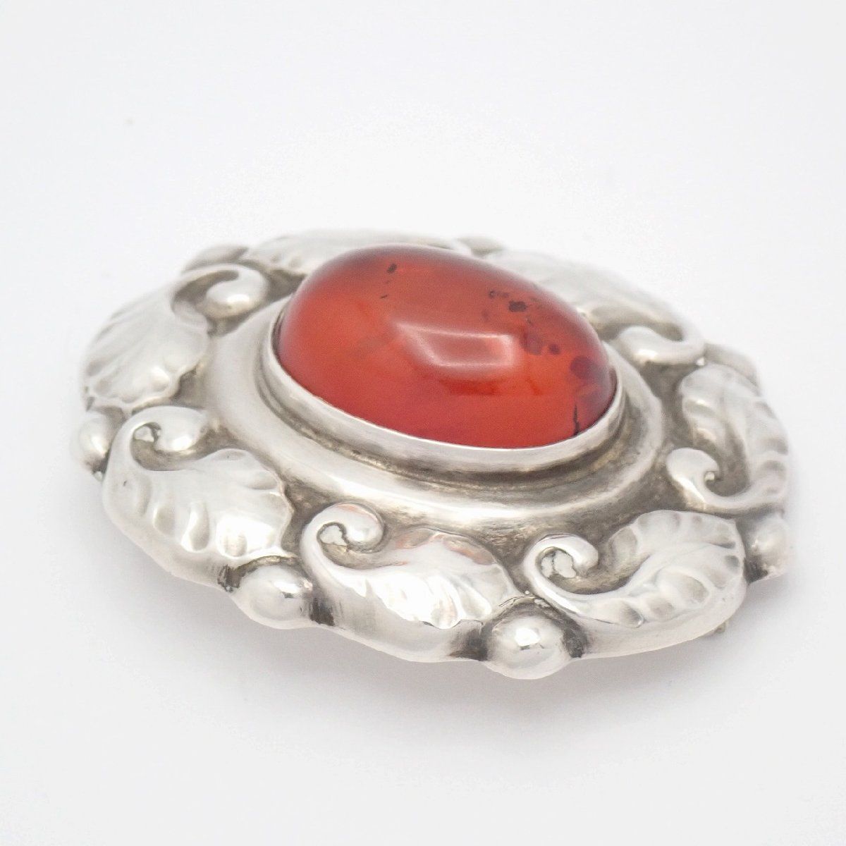 GEORG JENSEN ジョージジェンセン 60 ブローチ シルバー925/琥珀【い