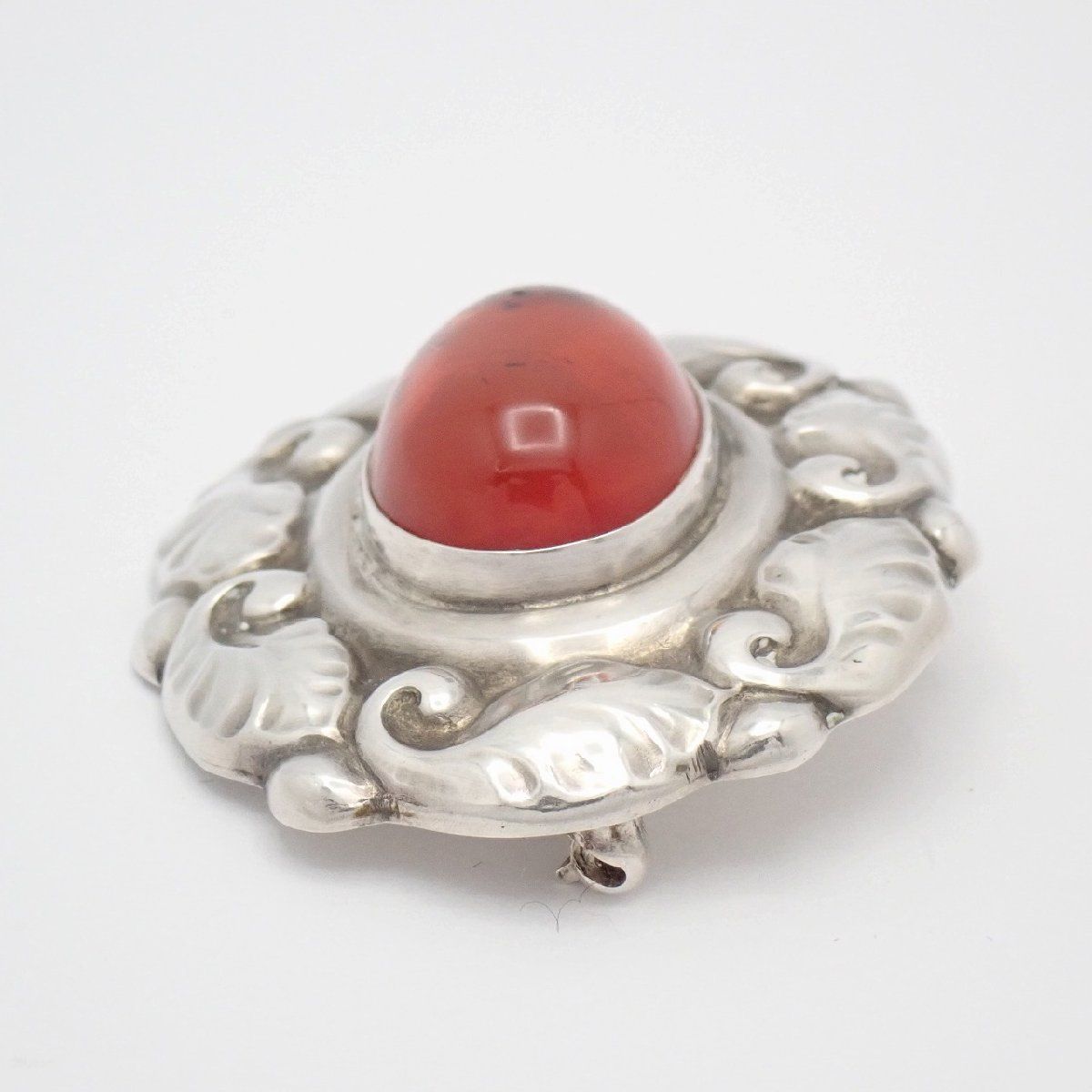 GEORG JENSEN ジョージジェンセン 60 ブローチ シルバー925/琥珀【い