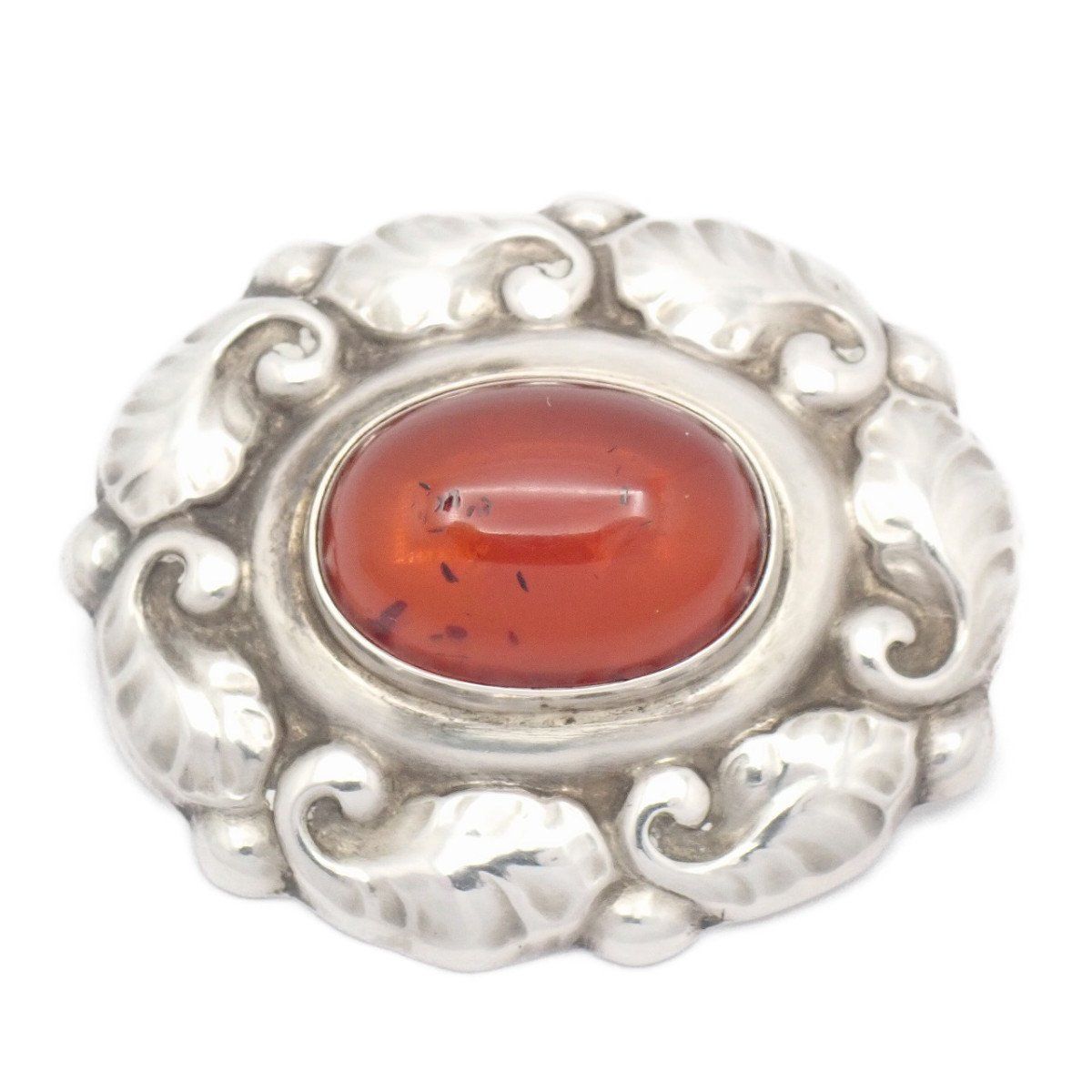 GEORG JENSEN ジョージジェンセン 60 ブローチ シルバー925/琥珀【い
