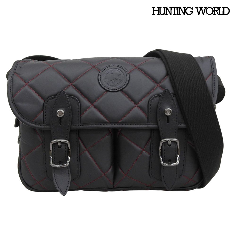超美品 ハンティングワールド HUNTING WORLD 2024年 バチュー サーパス クロス キルティング ショルダー バッグ ブラック 定価159500円 ほぼ未使用