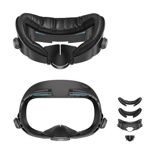 ☆新品☆AMVR Upgraded Face Cover Pad Quest3に対応アップグレードされた冷却 フェイスクッション、フェイスカバー交換 通気性 ノブ付き 調節可能 vr アクセサリー 4f5266a8