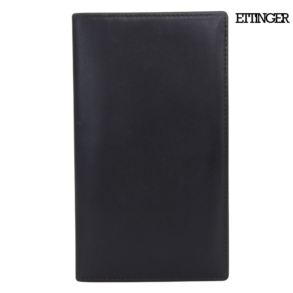 美品 エッティンガー Ettinger コート ウォレット 長財布 スターティングコレクション ターコイズブルー×ブラック 小銭入れ無し 二つ折り メンズ