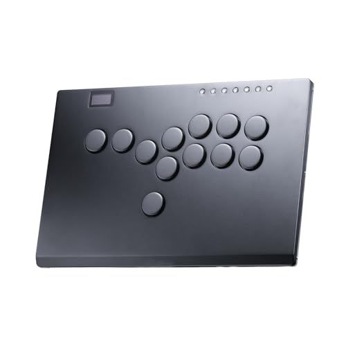 ☆新品☆レバーレス アーケード スティック ゲーム コントローラー: Haute42 M12+ 大型でスリムなアルミニウム合金テンプレート - 12 キー Crystal ロープロファイル スイッチ - PC/PS4/PS3/Switch 用 113ba1de
