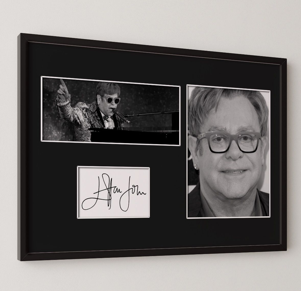 レア　エルトンジョン 直筆サイン　写真　Elton John 10種類 エルトン・ジョン Elton John 限定 フレーム ディスプレイ