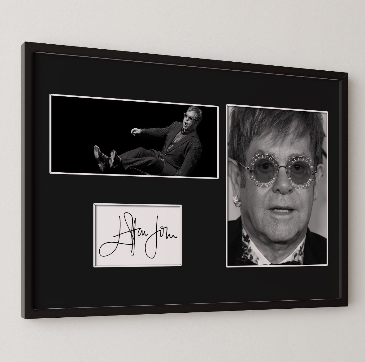 レア　エルトンジョン 直筆サイン　写真　Elton John 10種類 エルトン・ジョン Elton John 限定 フレーム ディスプレイ