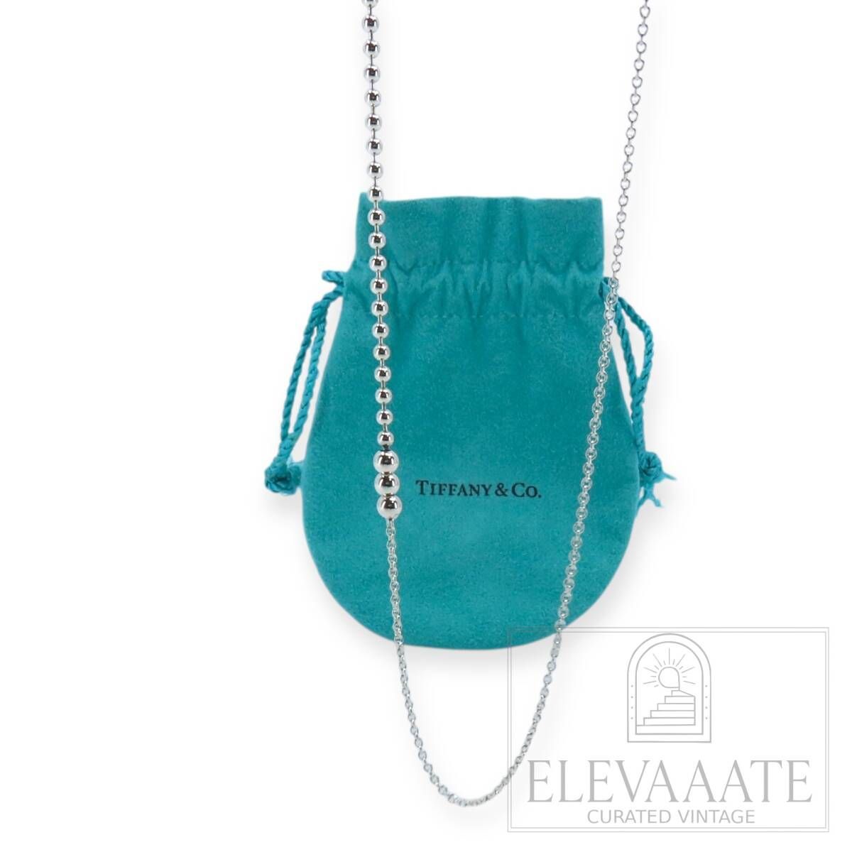 未使用 Tiffany&Co. ティファニー ミックス ビーズ シルバー ロング 