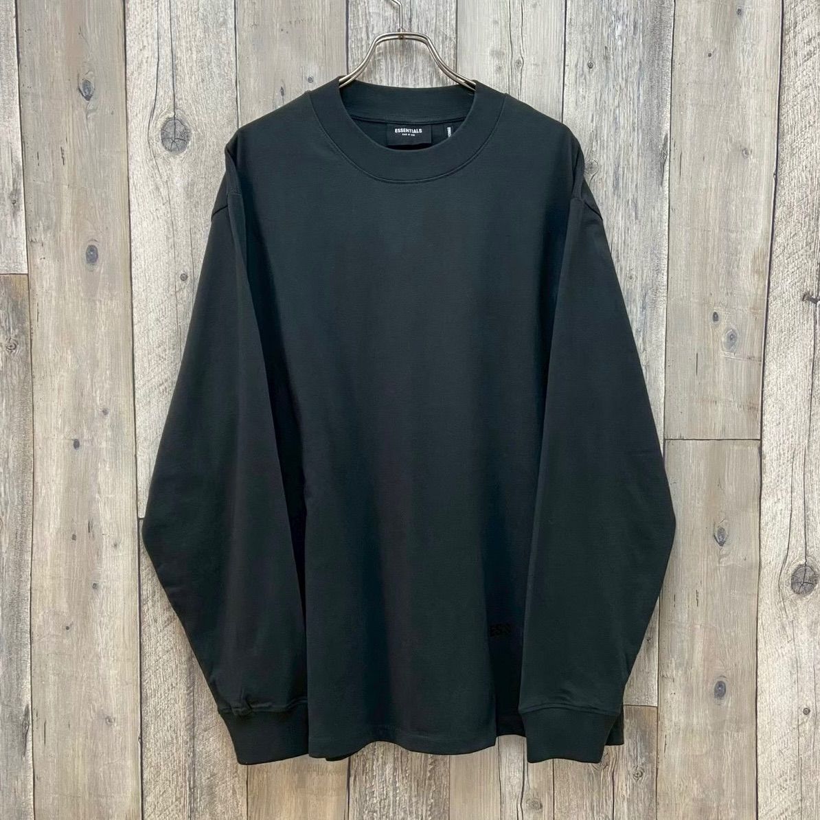 FOG ESSENTIALS FEAR OF GOD エフオージー エッセンシャルズ FOG BACK LOGO LS TEE ブラック リフレクター プリント ロンT 長袖 Tシャツ メンズ L サイズ