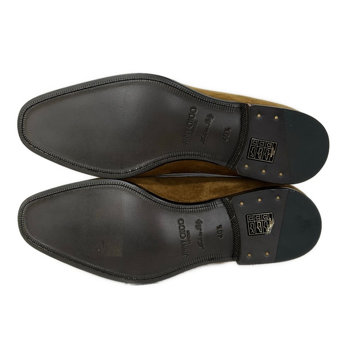 JIMMY CHOO(ジミーチュウ) ローファー 40 1/2 メンズ美品 - ダーク 
