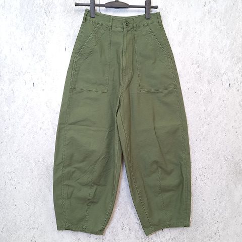 12closet トゥエルブクローゼット ベイカーパンツ コットン カーヴィシルエット 脚長 美脚 カーキ 34サイズ 〇□☆