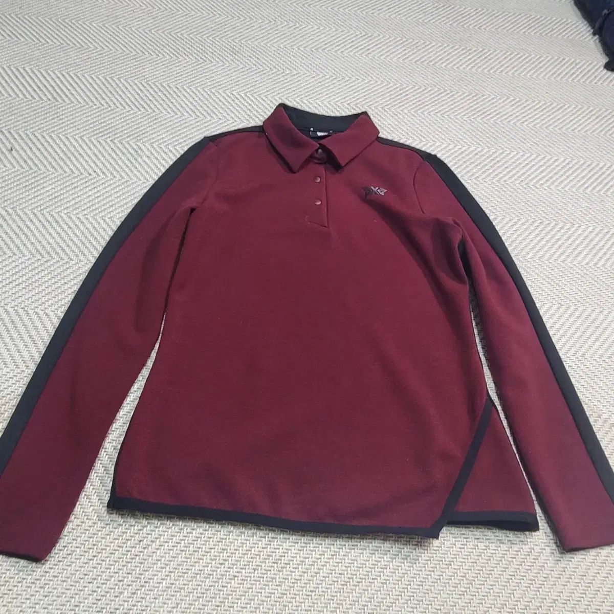 M) PXG レディース ゴルフウェア 長袖 カラーTシャツ バーガンディ