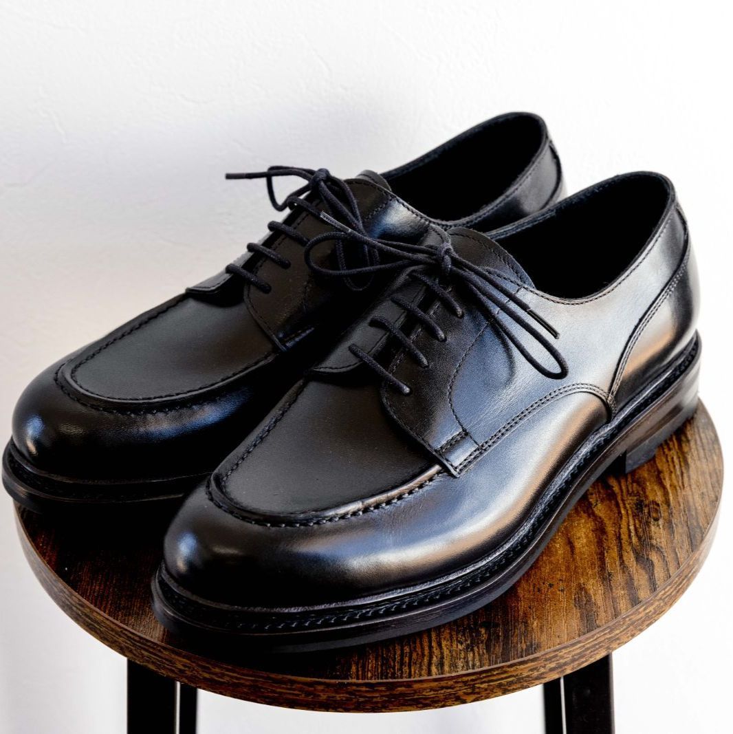 【SHOEISM（シューイズム）】【1601】【 ノルウィージャン製法】【Uチップ】【エプロンフロント】C/＃BLACK
