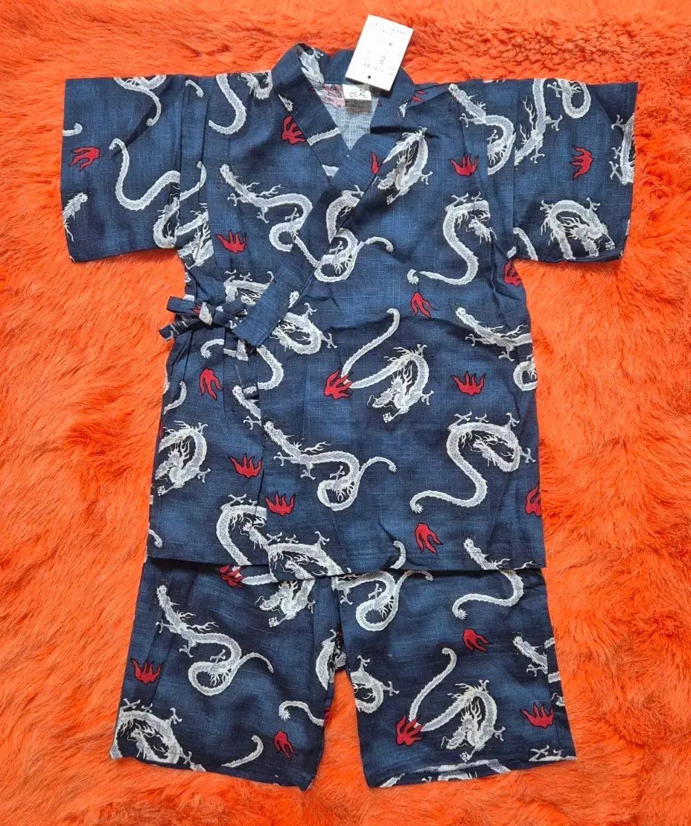 日本 浴衣 ジンベイ 上下セット キッズ 100 新品