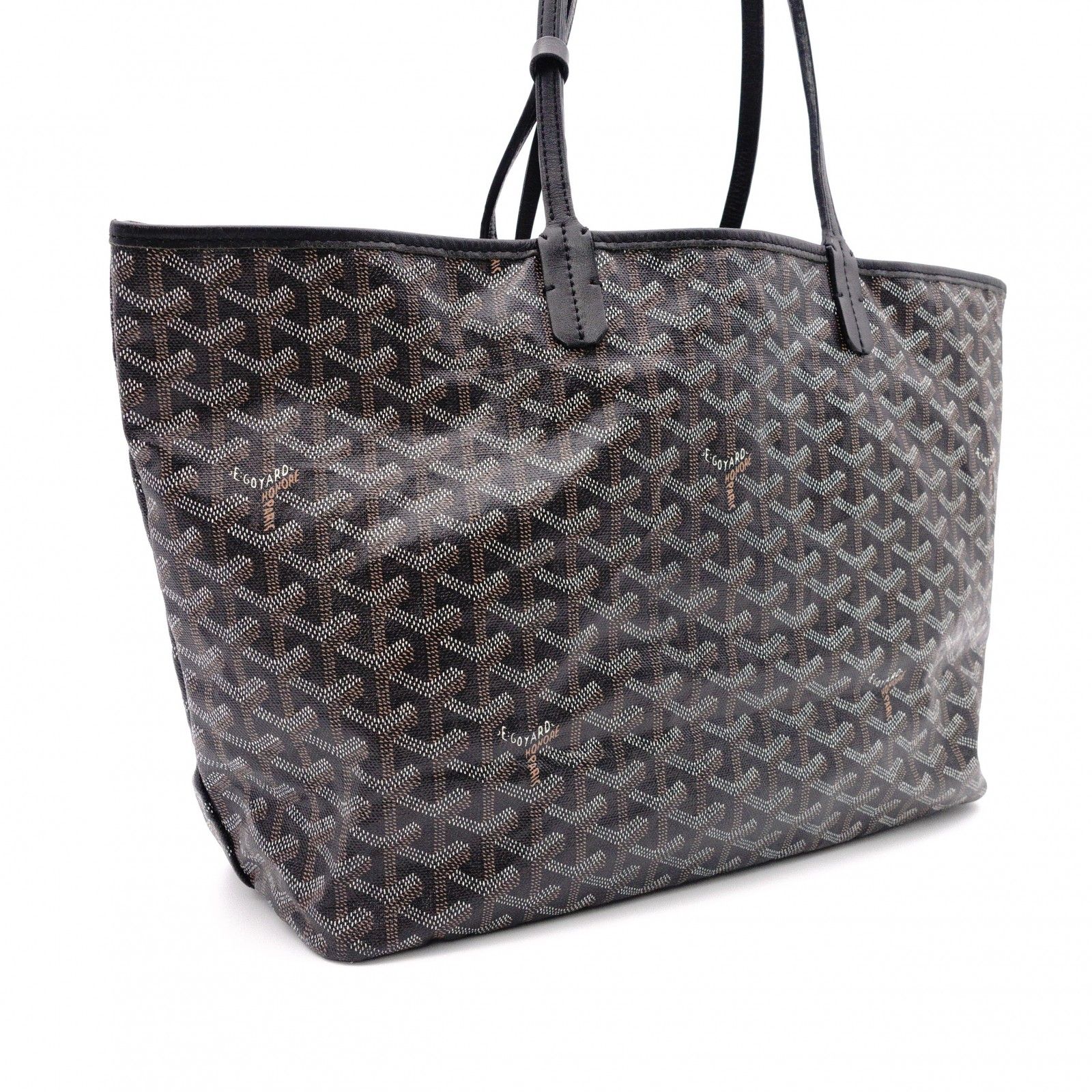 サンルイ PM PVC レザー ブラック GOYARD ゴヤール サンルイ PM トートバッグ PVC レザー ブラック系