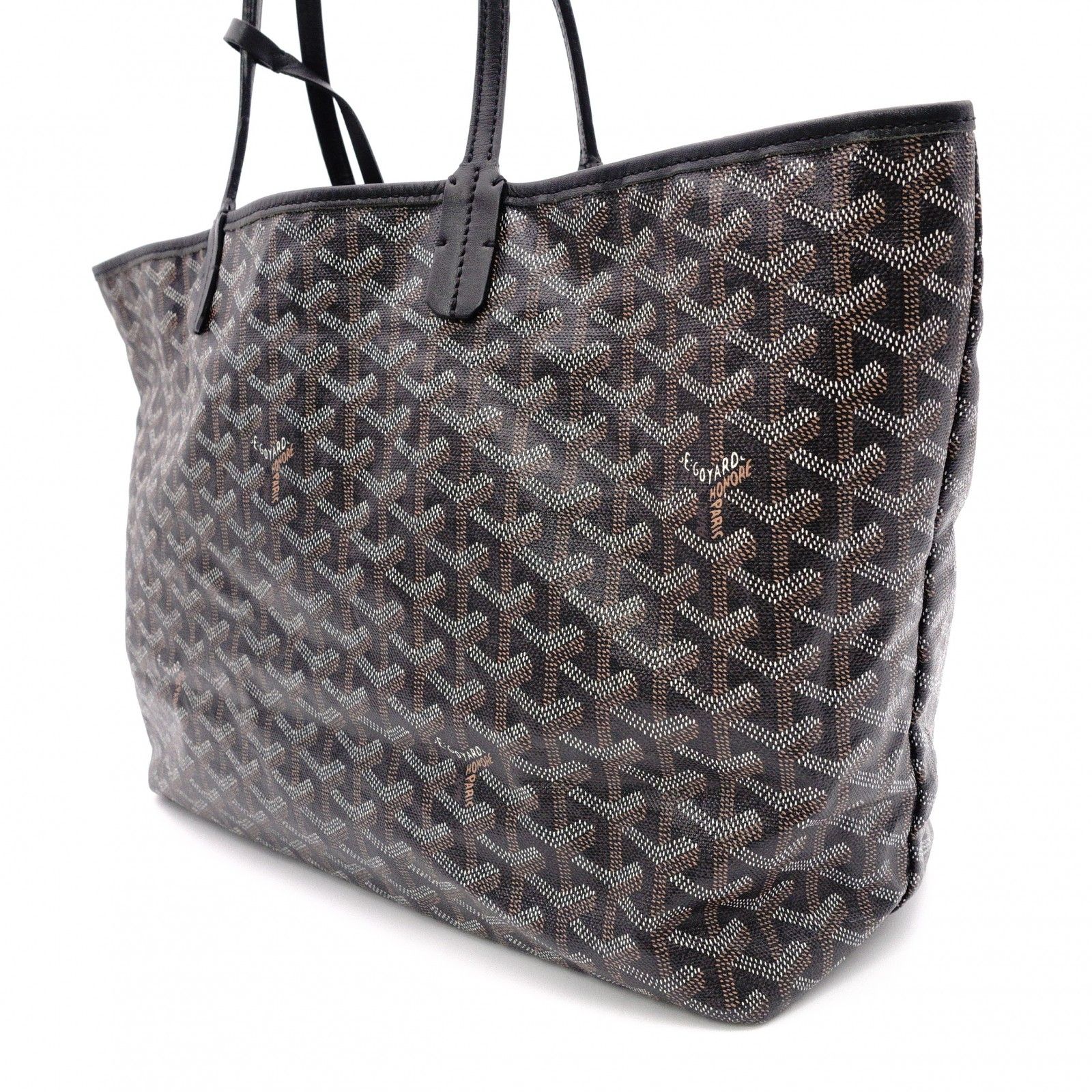 サンルイ PM PVC レザー ブラック GOYARD ゴヤール サンルイ PM トートバッグ PVC レザー ブラック系