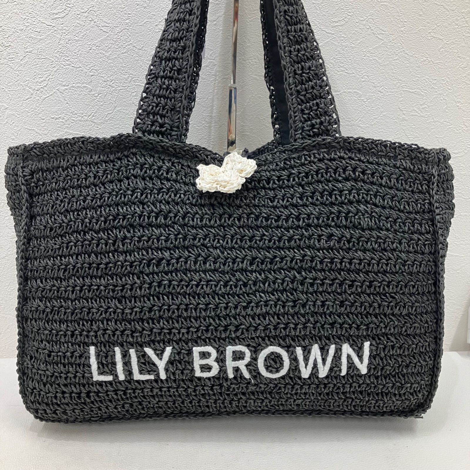 【LILY BROWN×MARY QUANT】ロゴ刺繍カゴバッグ WEB限定カラー】【LILY BROWN×MARY QUANT】ロゴ刺繍カゴバッグ