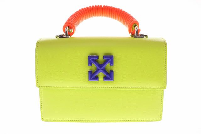 オフホワイト OFF WHITE GREEN JITNEY 1.4 LEATHER SHOULDER BAG ジットニー レザー ショルダー バッグ ハンドバッグ イエロー 【ブランド古着ベクトル】【中古】☆AA★●▲260511