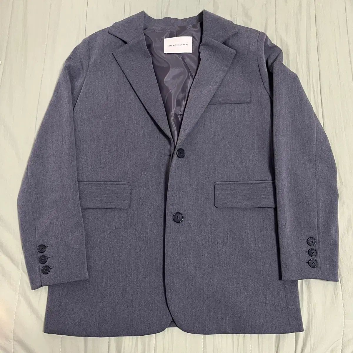 新品 チャコール オーバーサイズ バッグ ボタン ジャケット