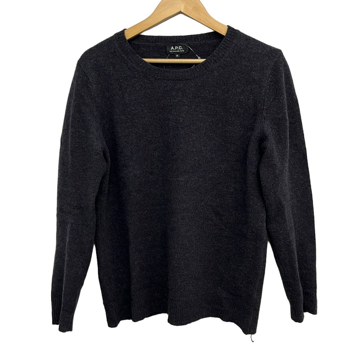 A.P.C.(アーペーセー) 長袖セーター サイズM メンズ美品 - ダークグレー クルーネック