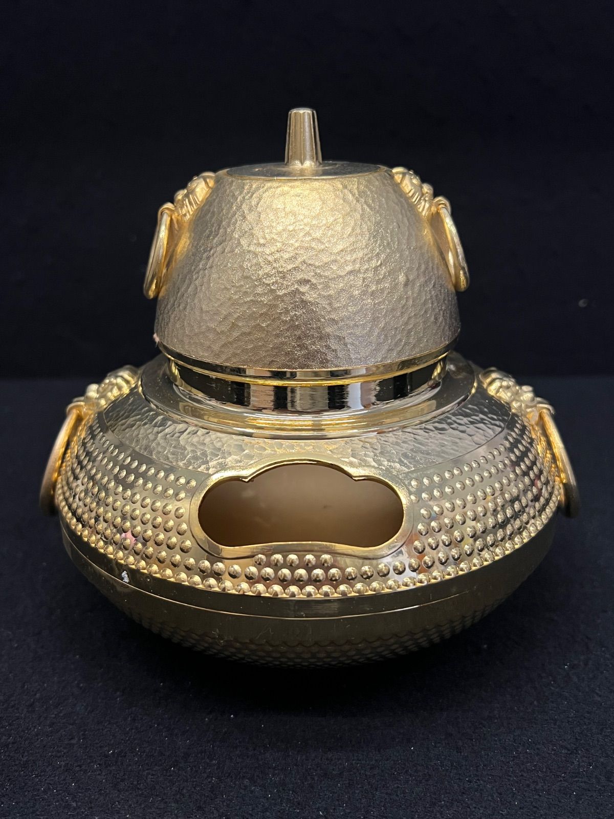 【香炉】 茶釜 黄金茶釜 縁起物 開運 金運 金属工芸 置物 24KGP
