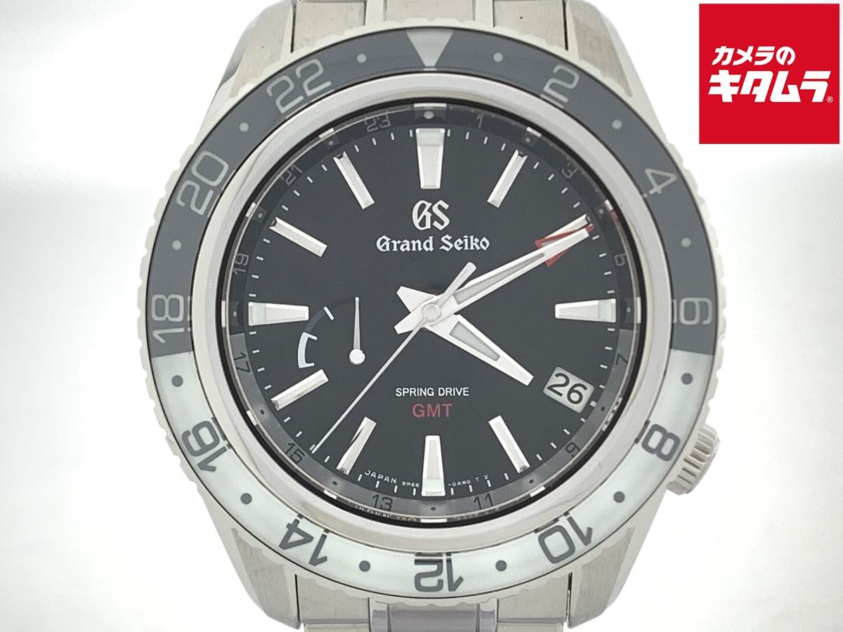 【中古】 【美品】 グランドセイコー スプリングドライブ GMT ブラック SBGE277/9R66-0BK0 ステンレススティール