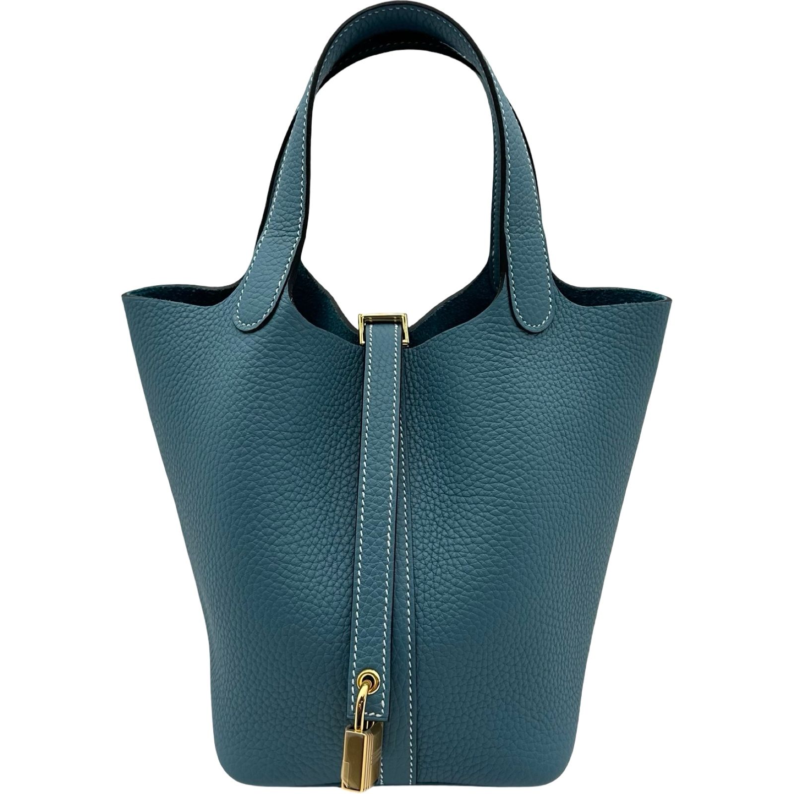 エルメス HERMES ピコタンロックPM K刻 ニューブルージーン ゴールド金具 トリヨン レディース ハンドバッグ 353,700円
