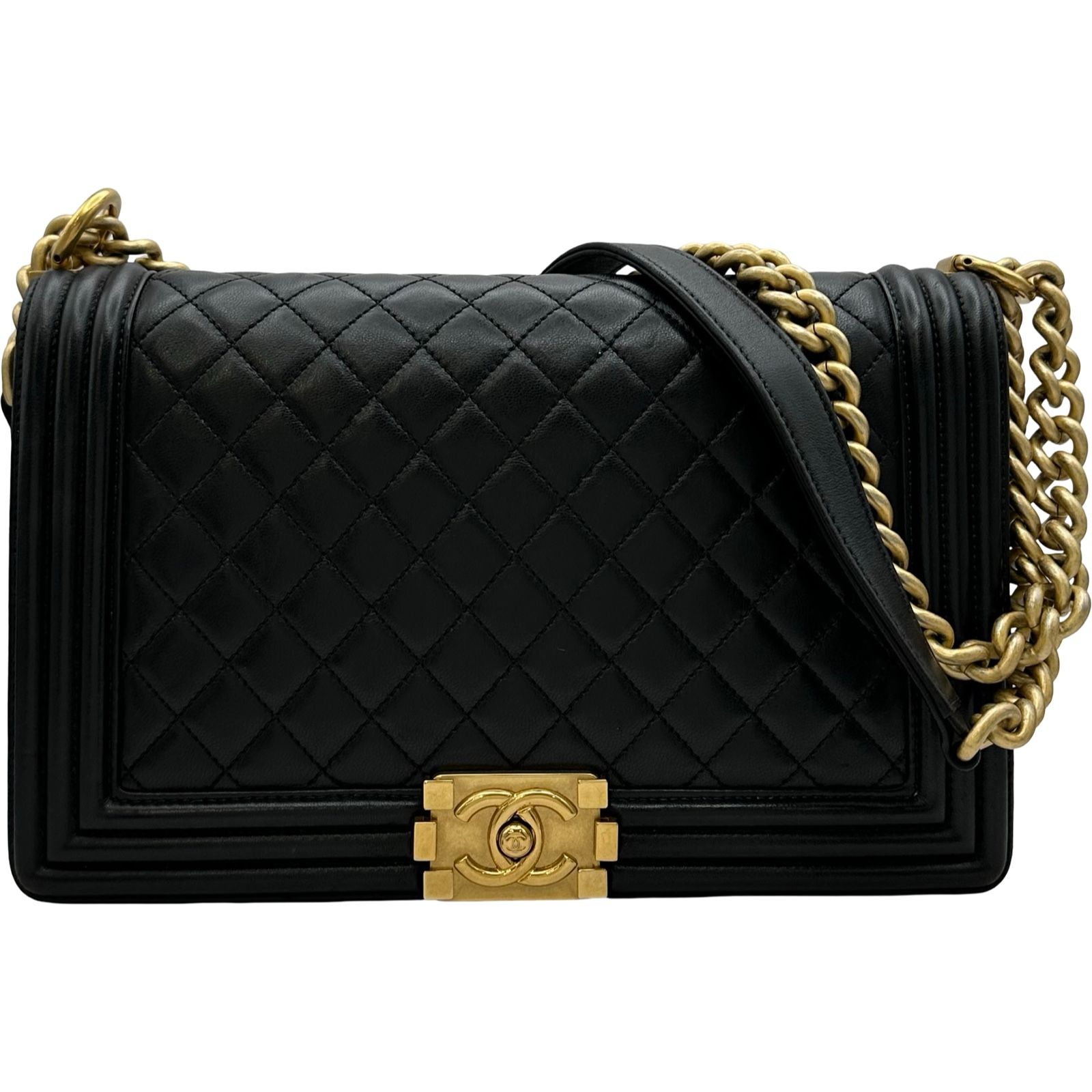 シャネル CHANEL ボーイシャネル28 A92193 24番台 ブラック ゴールド金具 ラム レディース ショルダーバッグ