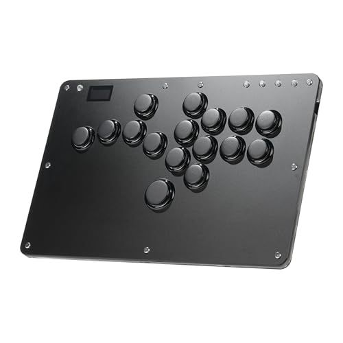 【新品】レバーレスコントローラー レバーレス アケコン 膝置き可 極薄の厚さ 天板広め 持ち運び便利 R16黒 アケコンレバーレス for PC/Switch/PS4/PS3 無遅延 コンパクト RGB LED ホットスワップ ボタン交換可能 f47f6d21