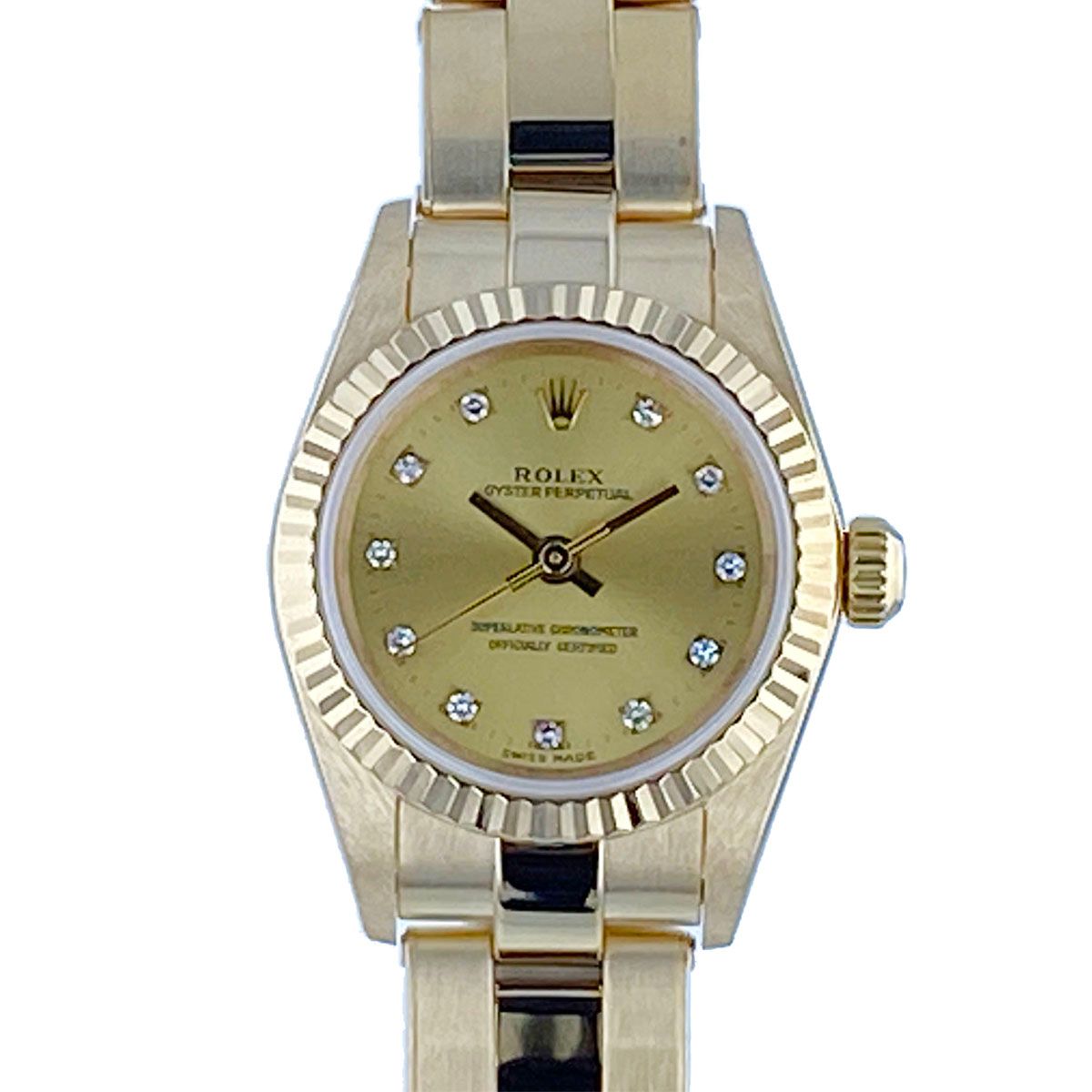 ROLEX ロレックス オイスターパーペチュアル 11P 18K ゴールド 腕時計 76189G K18ゴールド 自動巻き レディース【中古】