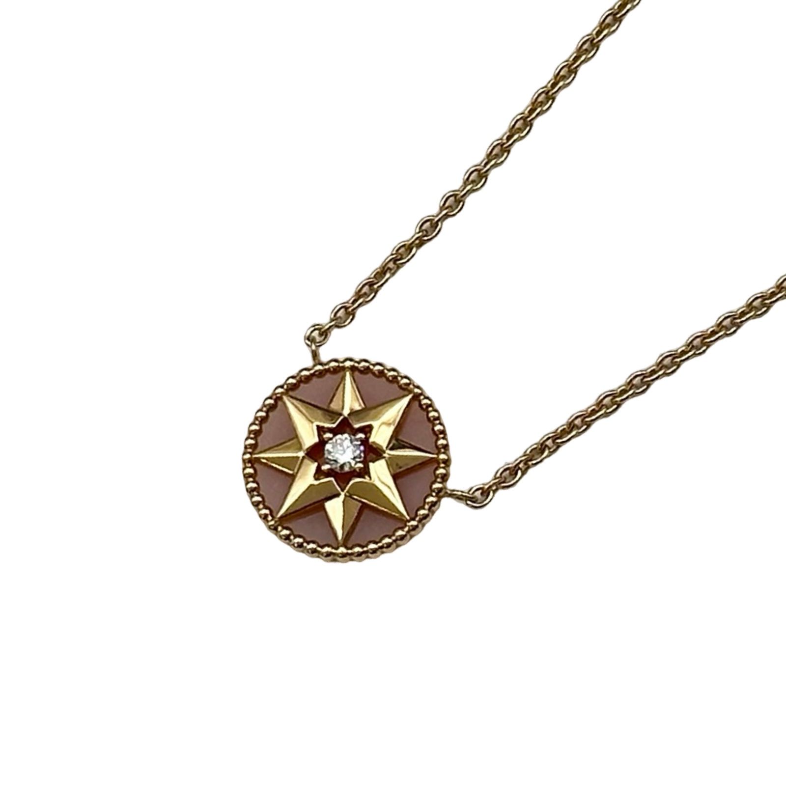 クリスチャン・ディオール Christian Dior ローズデヴァンネックレス ピンクゴールド Au750 ピンクオパール ダイヤモンド ジュエリー