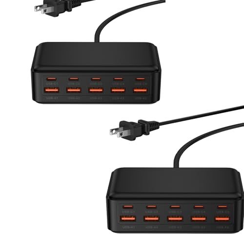usb コンセント USB充電器 【 合計70W出力・10ポート】 5USB-C+5USB-A 急速充電 ACアダプター スマホ タブレット対応 PD/QC/PPS対応 PSE認証付き デスク充電ステーション コンパクト 旅行/家庭/オフィス 33c3ce60