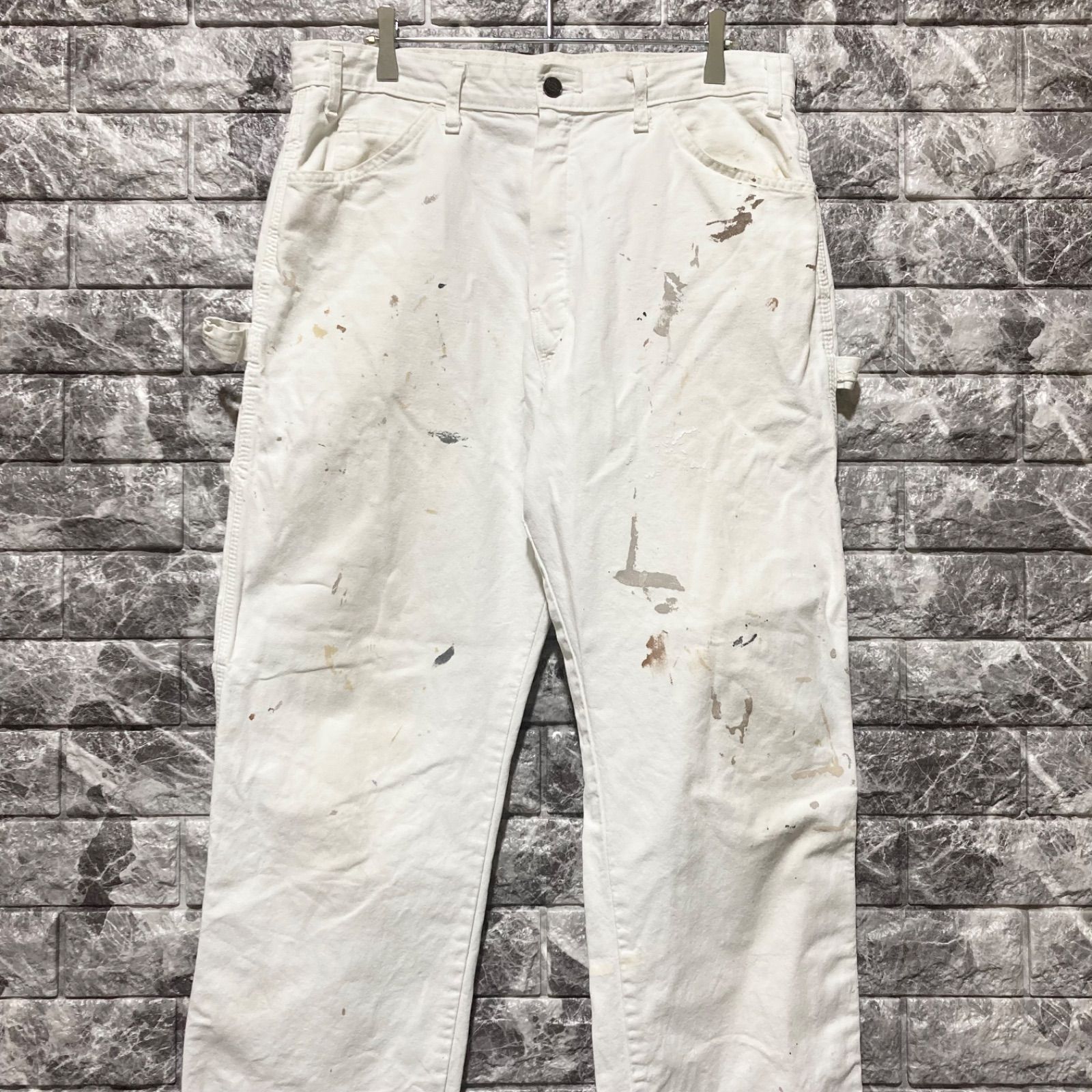 Dickies ホワイト ペインターパンツ ディッキーズ 白ペインター ペンキ グランジ ②⑧
