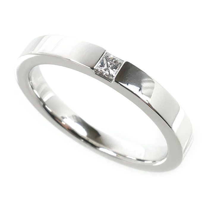 HARRY WINSTON ハリーウィンストン Pt950プラチナ プリンセスカット マリッジ リング・指輪 WBDPPCBZS10-095 ダイヤモンド0.11ct 19.5号 8.7g レディース 中古 美品