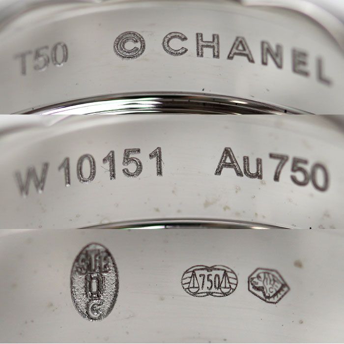 CHANEL シャネル K18WG ホワイトゴールド ココクラッシュ リング・指輪 J10570 10号 50 5.7g レディース 中古 美品