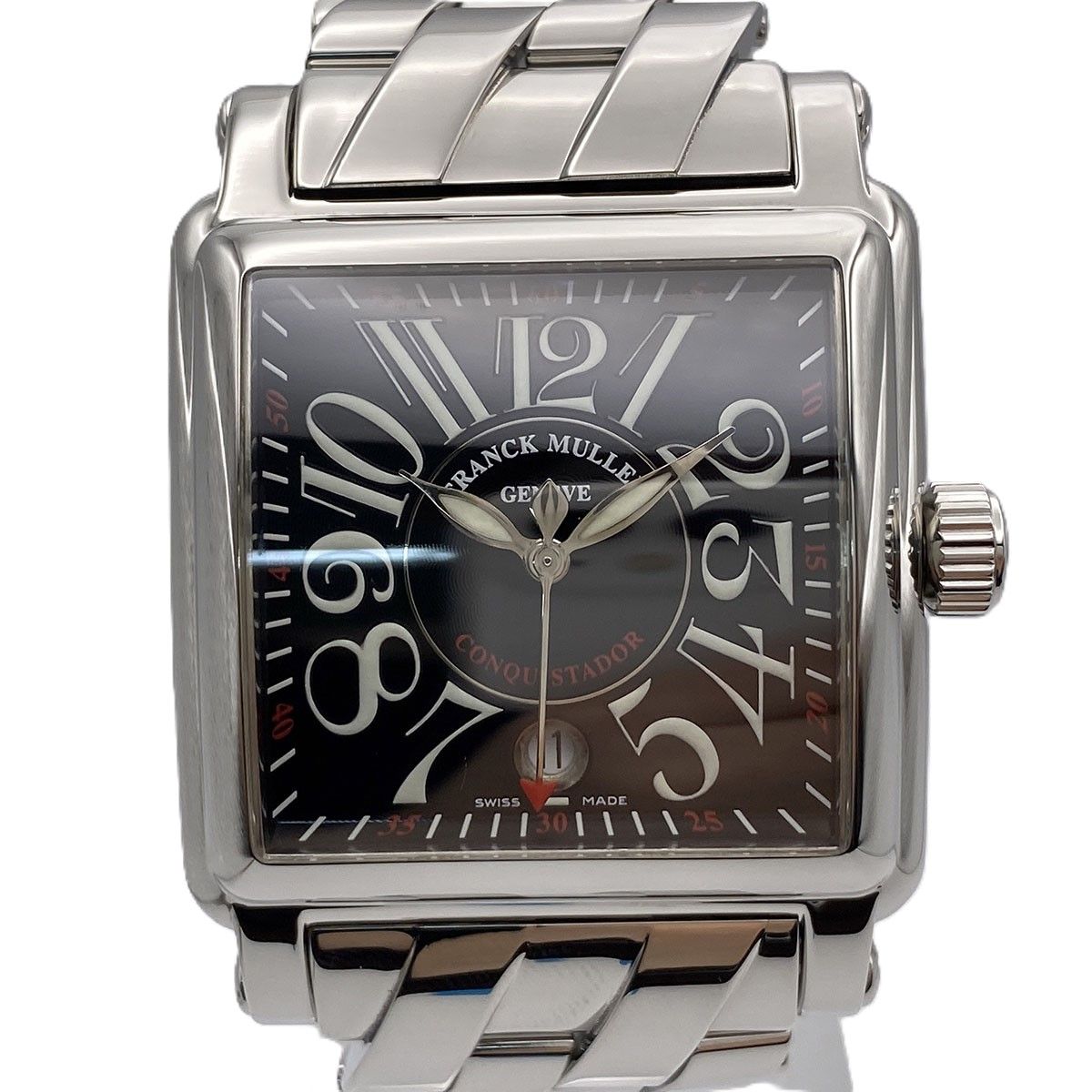 FRANCK MULLER フランクミュラー コンキスタドール コルテス 腕時計 10000SC メンズ ステンレススチール シルバー ブラック 中古